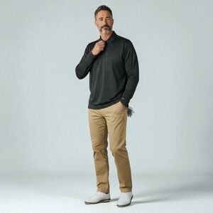 Nike Dri-Fit Polo Golf Shirt | Men’s Size Large | Charcoal Stripes